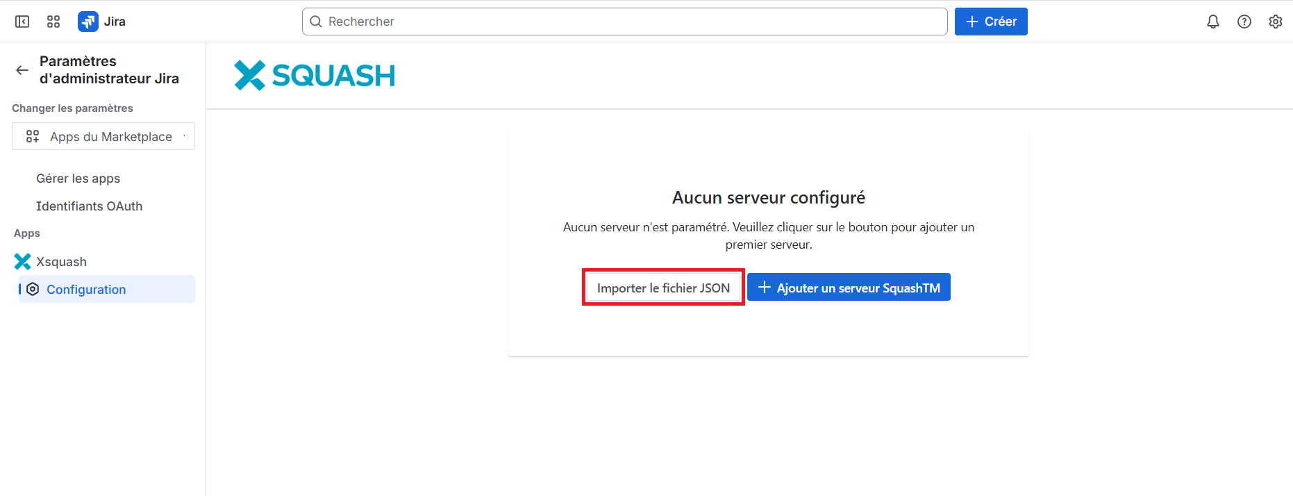 Import des serveurs