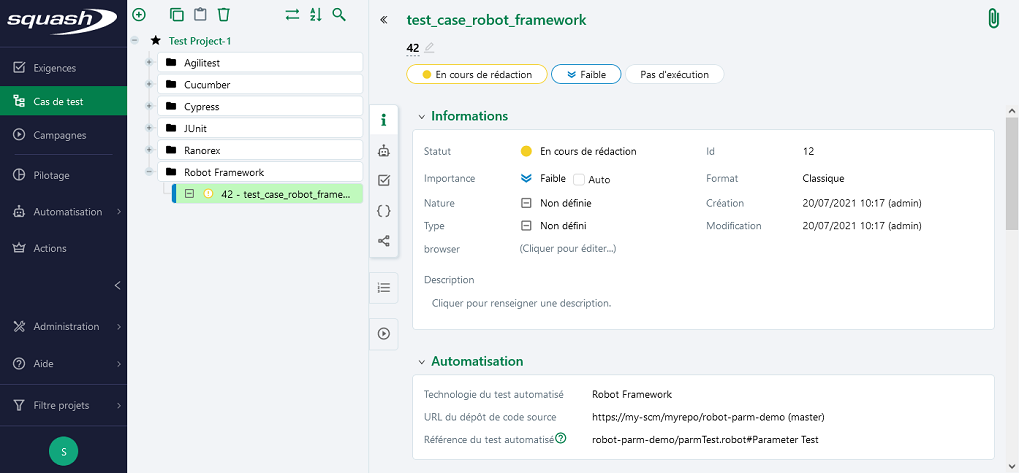 Exemple Robot Framework