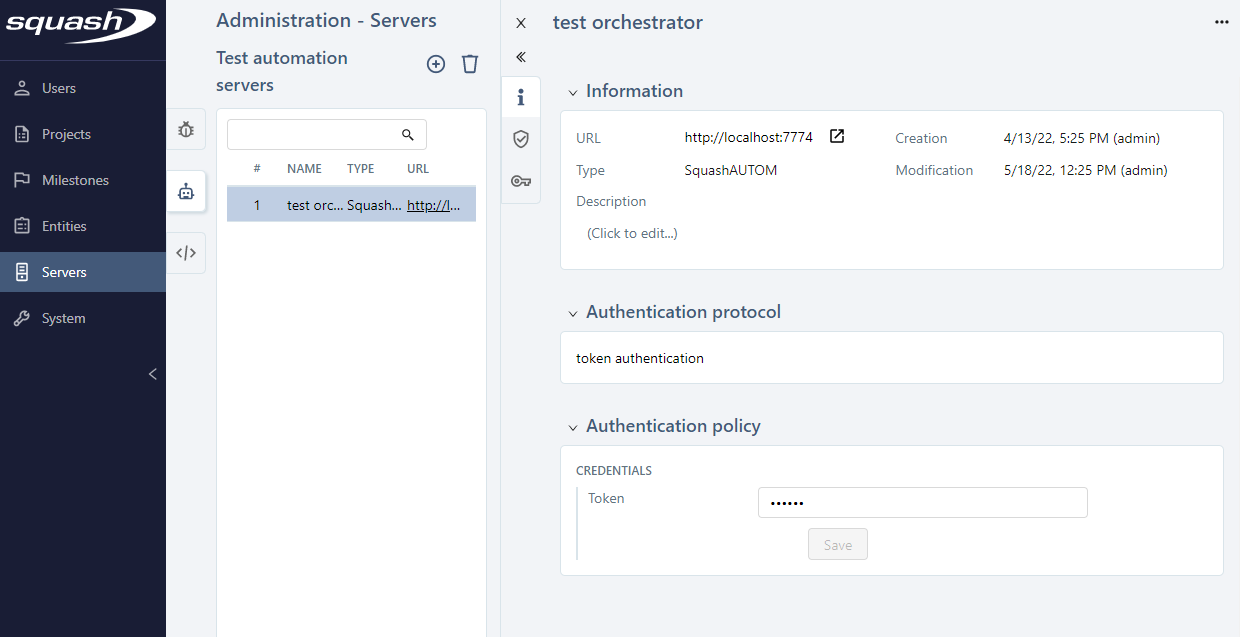 SquashTM project setup
