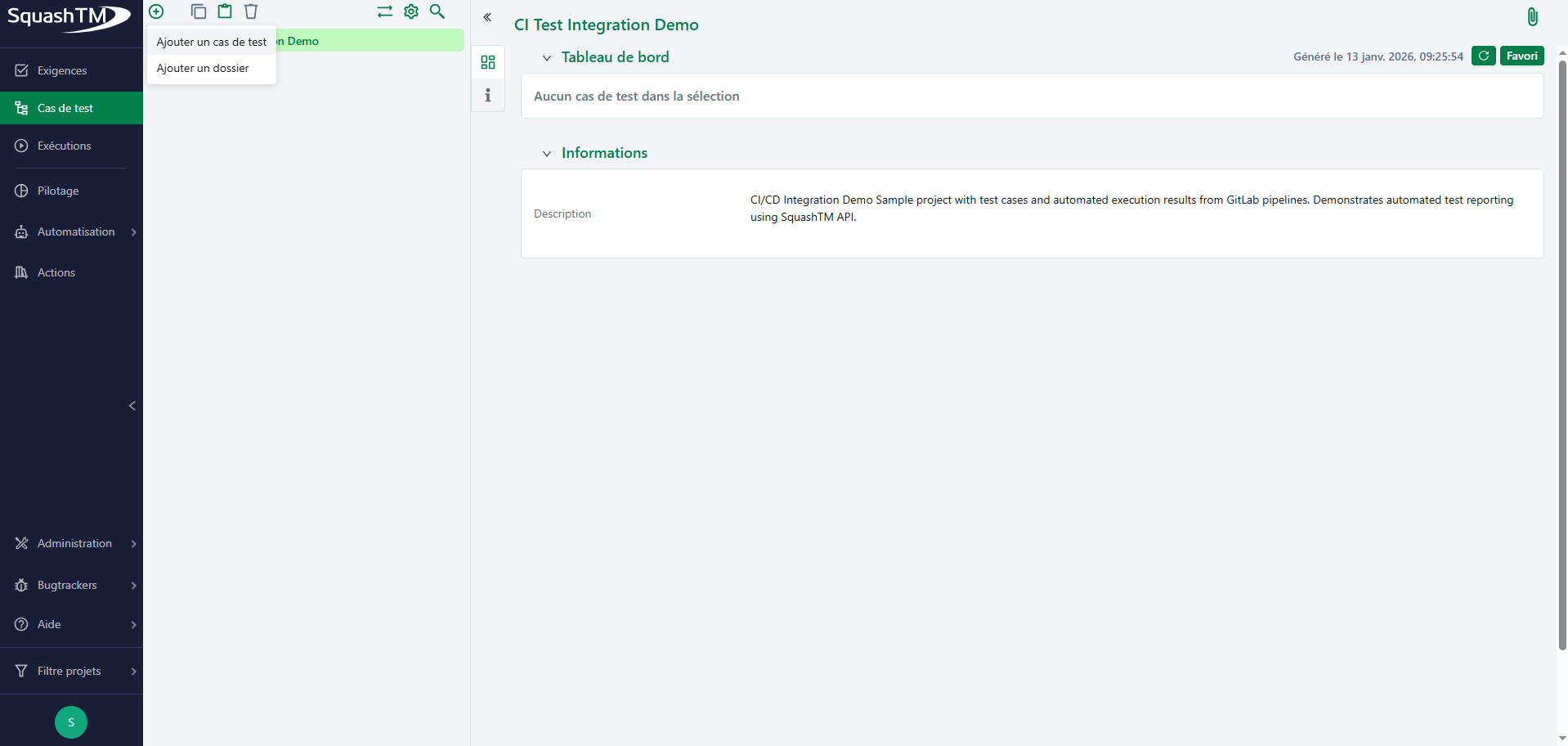 Ajouter un cas de test