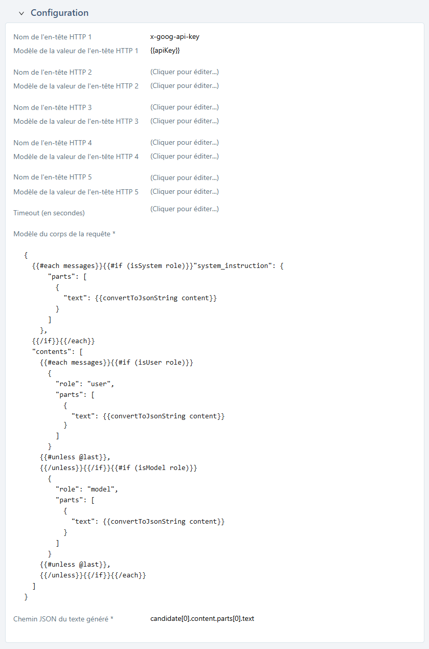 Vue d'un serveur d'IA personnalisé