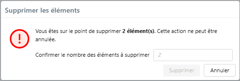 Fenêtre de confirmation renforcée
