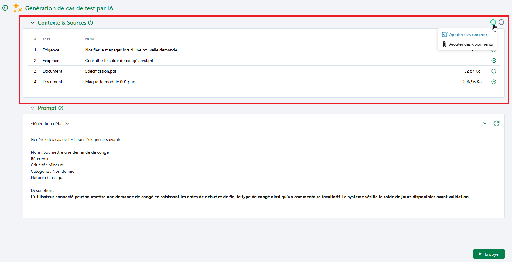 Panneau Contexte & Sources