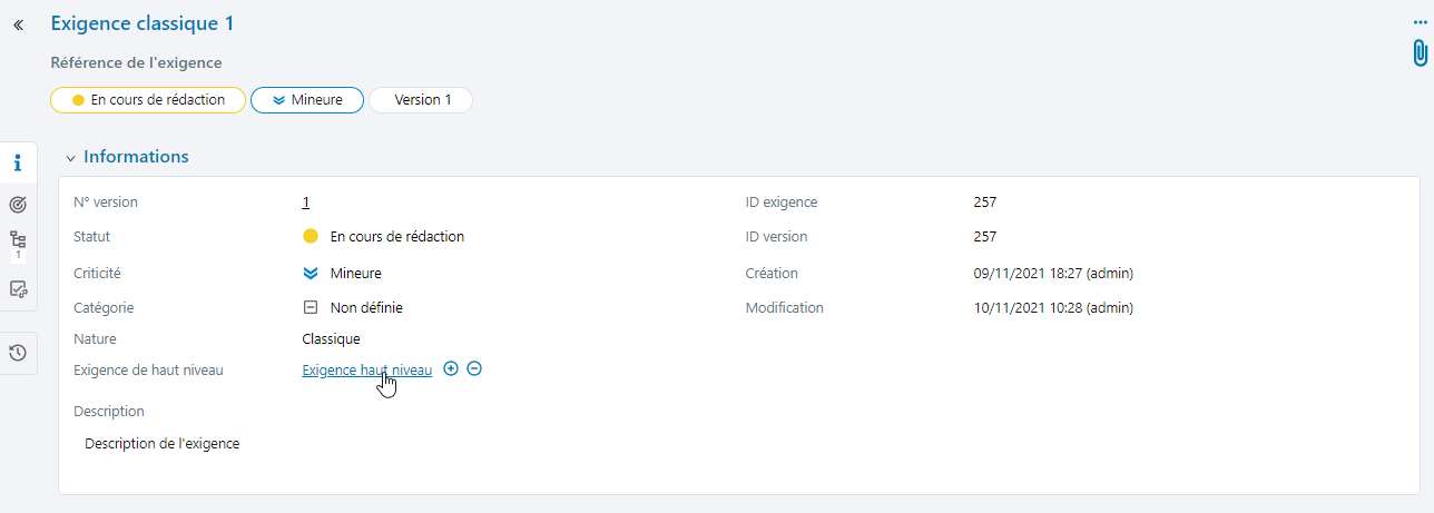 Lier exigence haut niveau Ă classique