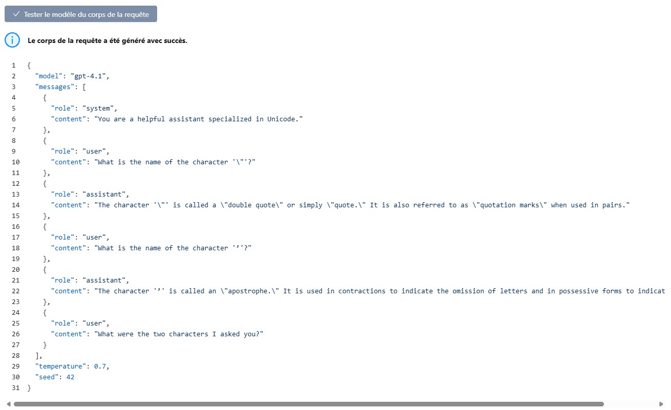 Validation réussie d'un serveur IA personnalisé