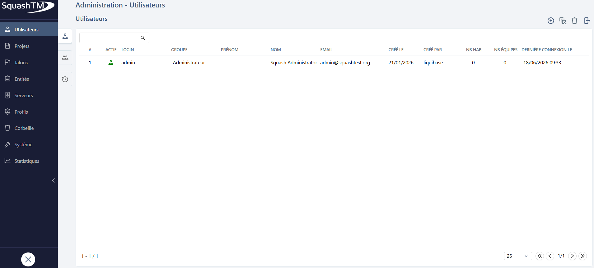 barre de navigation admin