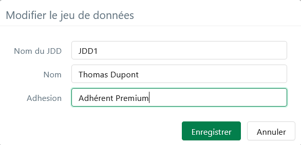 Modifier un jeu de données