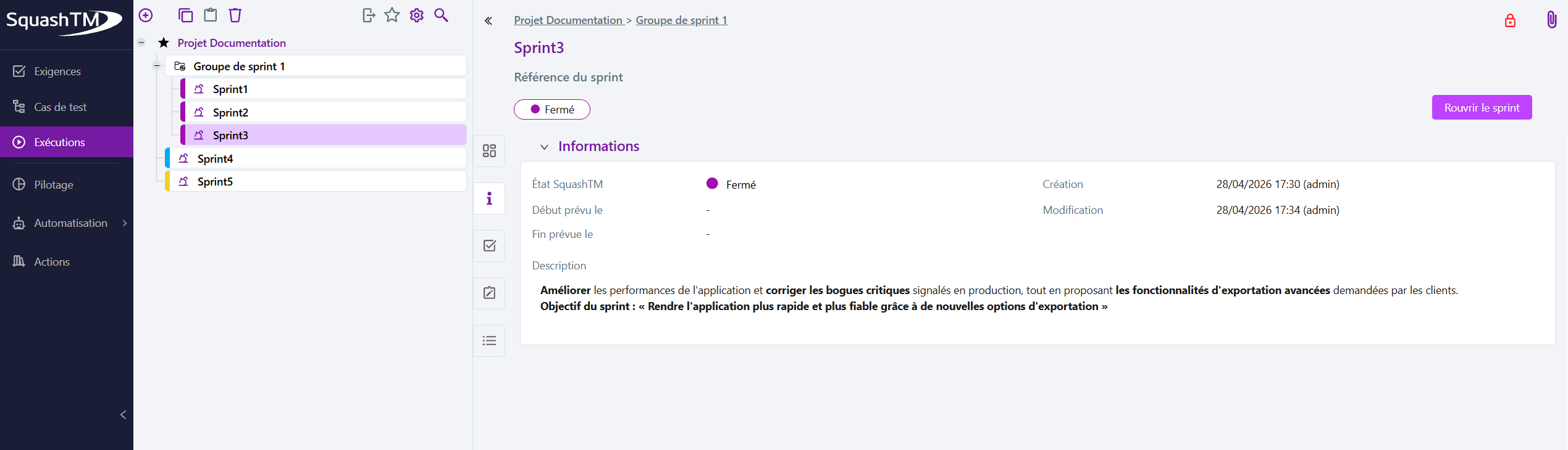 Terminer un sprint