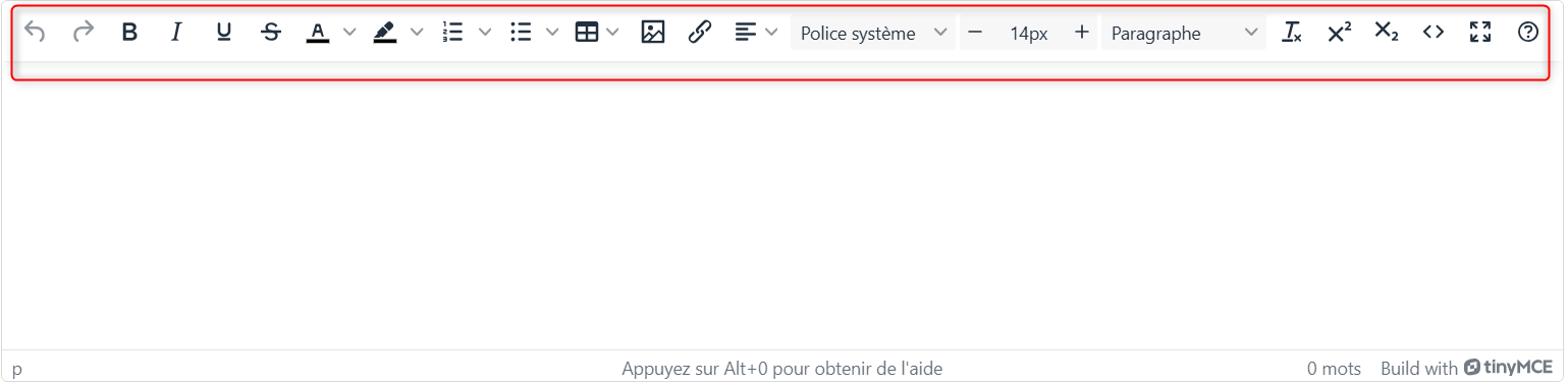 Présentation de la toolbar