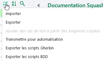 Exporter des scripts Gherkin et BDD