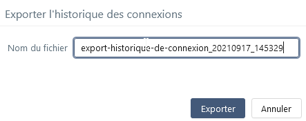 filtre historique connexion admin