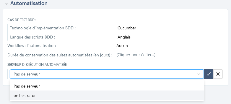 Configuration de l'automatisation d'un projet