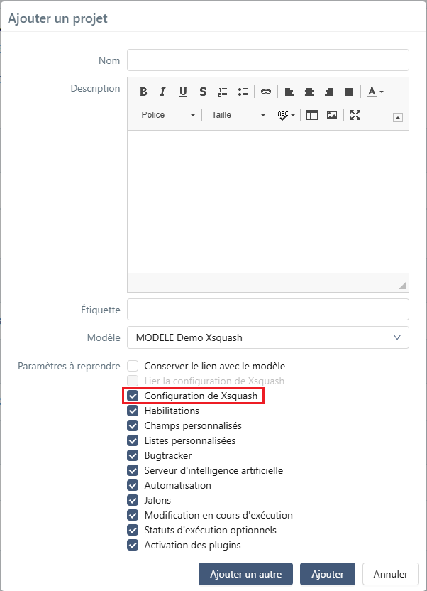 Reprendre conf Xsquash4Jira