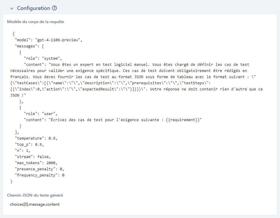 Bloc configuration d'un serveur d'IA