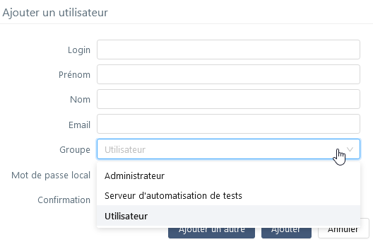 champ groupe pop-up admin