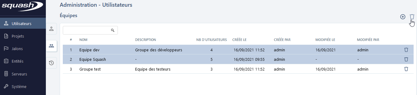 suppression équipe admin