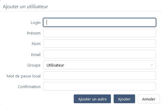 pop-up ajouter admin