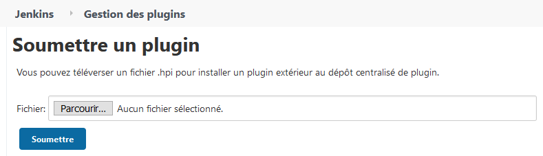 Soumission du plugin Jenkins