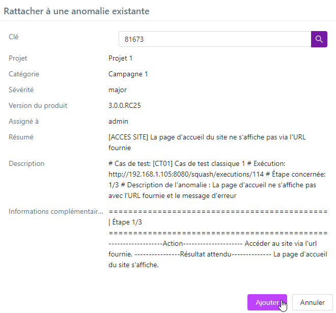 Rechercher une anomalie