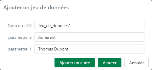 Ajouter un jeu de données